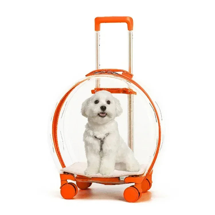 Puppy Move Trolley Cat Carriers Transparent Pet Backpack Animal Transportation and Goods for Travel Pet Supplies with Wheels
