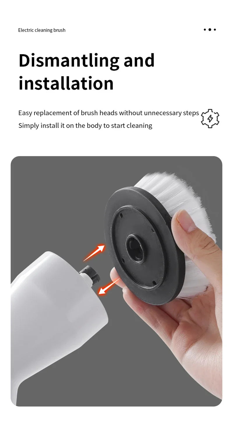 Xiaomi 2000mAh 6-in-1 Electric Cleaning Brush Wireless Electric Rotary Clean Brush Shower Clean 8 Head For Bathroom Kitchen Home