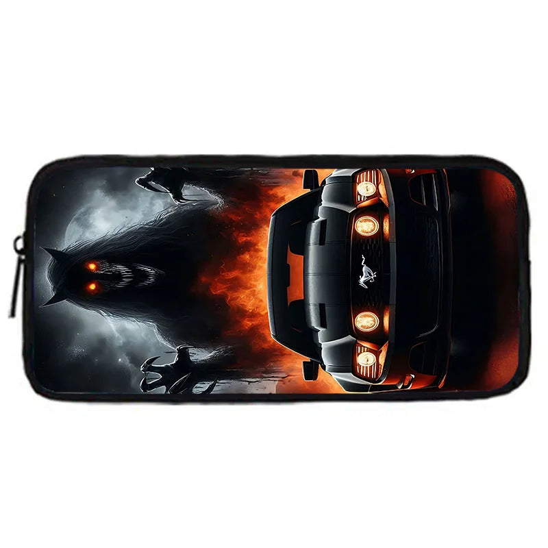 Child School Backpack with Fashion M-Mustangs car logo Lunch Bags ,Pencil Bags ,School Bags for Boys Girls Best Gift