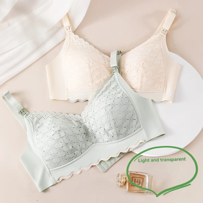 New Cotton Soft Comfortable Pregnant Women's Breastfeeding Bra Gathering Anti sagging and Steel Ring Free Women's Underwear