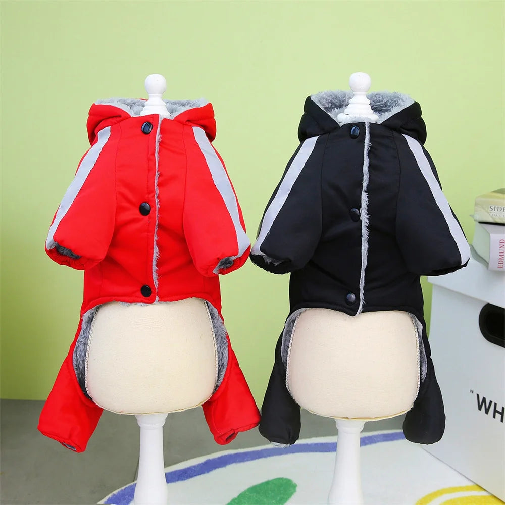 Thicken Warm Dog Jumpsuit Winter Pet Dogs Clothes for Chihuahua Coat Waterproof Hoodie Puppy Overalls Poodle Jacket Pet Apparel