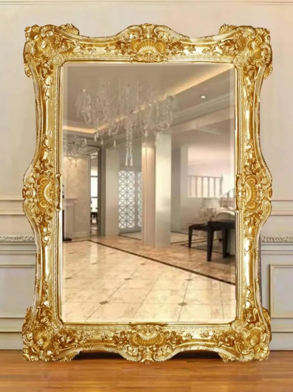 Ornate Luxury Baroque Wooden Extra Large Interior Vintage Classic Frame Floor Oversize Mirror