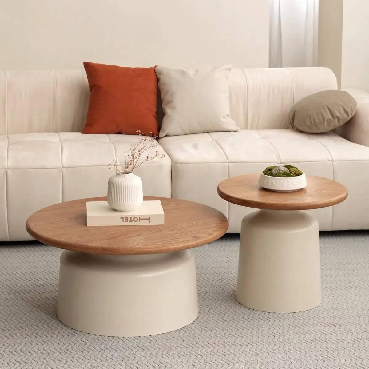 Cream style Martini coffee table, living room, small household, simple iron round shape