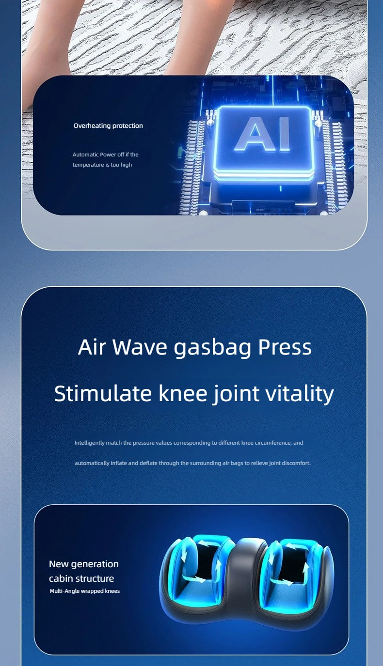 Newly Upgraded Leg And Knee Massager Foot Hot Compress Massage Relaxation Airbag Vibration