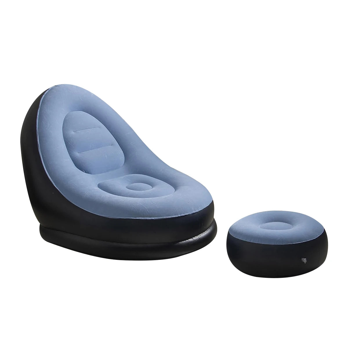 Lazy Sofa Inflatable Chair Folding Recliner (Sofa + Footrest) Outdoor Sofa Bed with Footrest Indoor and Outdoor Portable Folding Air Mattress Nap Leisure Chair Set