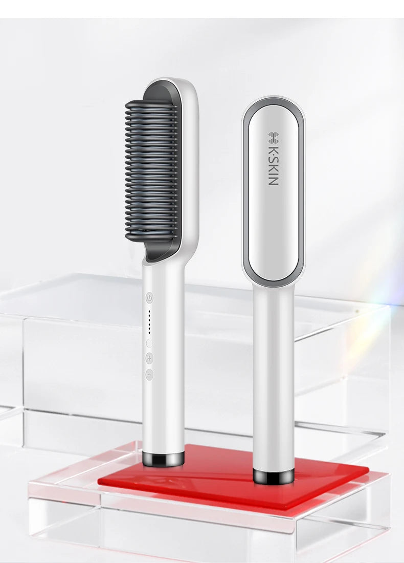 KSKIN Hot Sale Hair Straightener 2 in 1 Brush Multifunctional Professional Hair Flat Iron Hair Comb