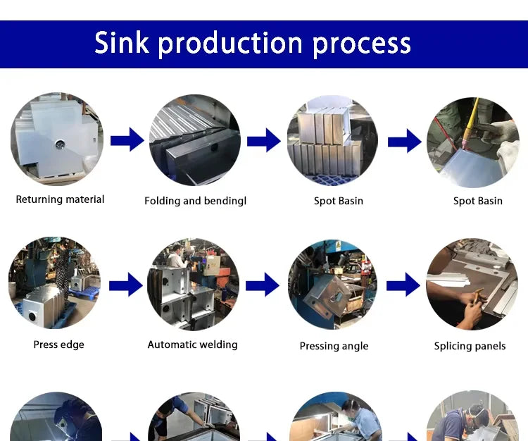 Stainless Steel Kitchen Sink with Faucet Digital Display Large Single Bowl Waterfall Rain 5 Functions System Dish Basin Sink