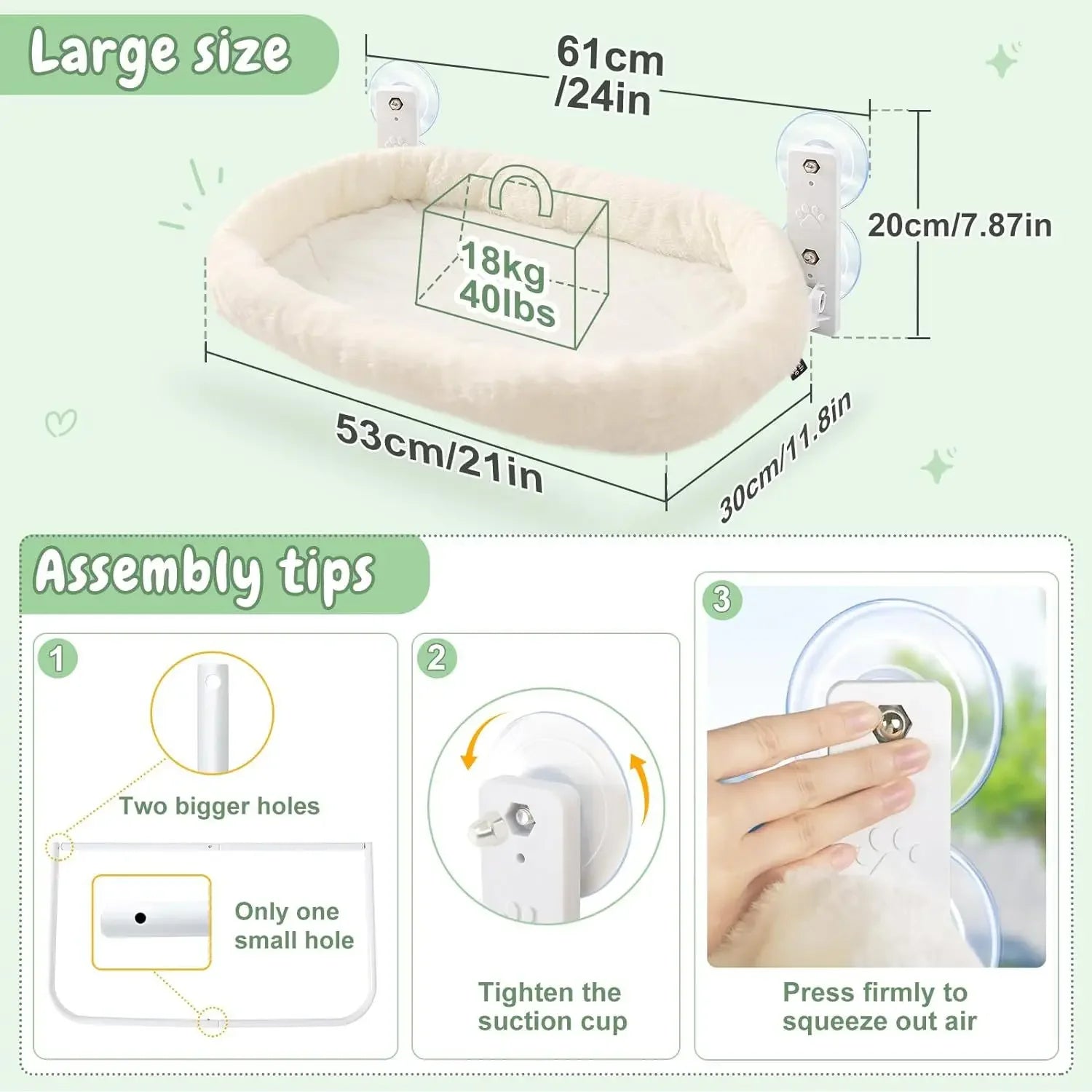 Cat Hammock Window Habitat Cat Sunbathing Glass Hanging Suction Cup Balcony Pet Nest Pet Bed