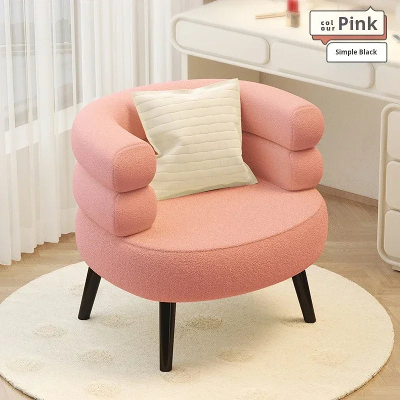 Modern Living Room1-person Sofa Comfortable Bedroom Fluff Armchair Nordic Simple Nail Salon Makeup Chair Dressing Table Stool