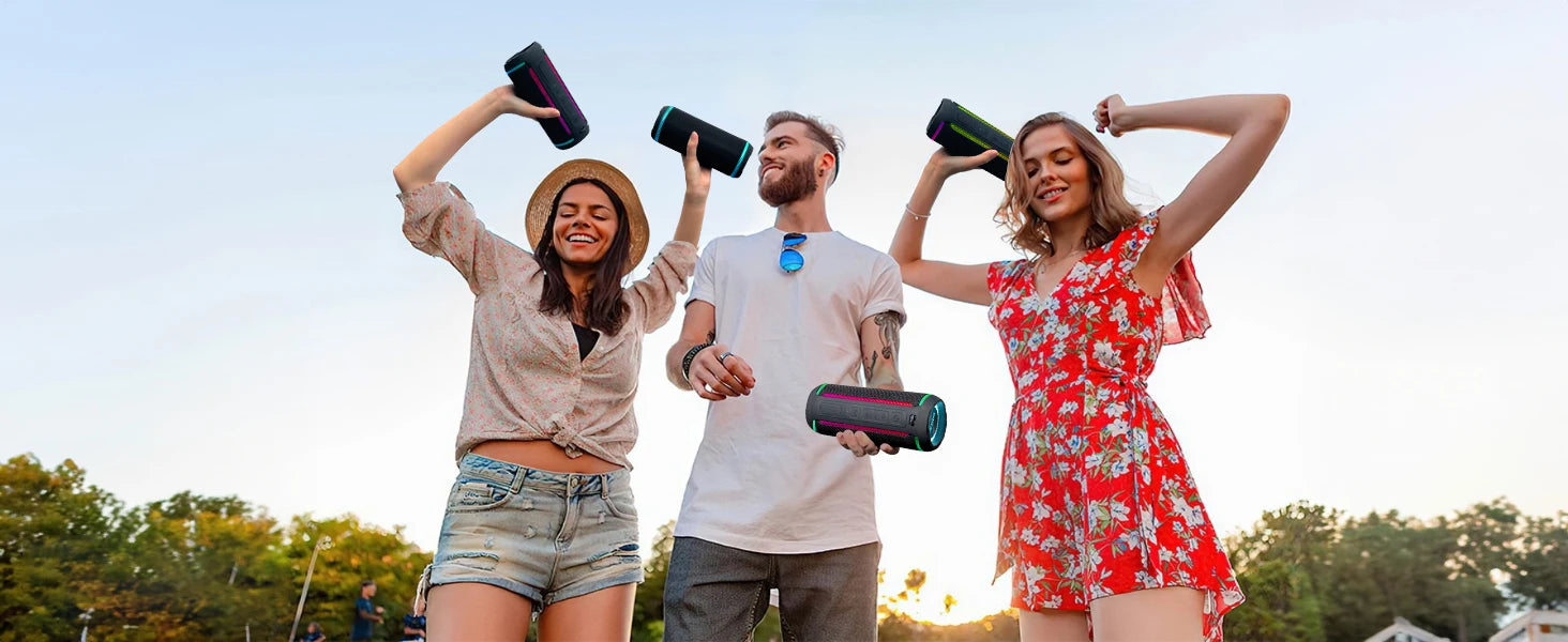 Ortizan X30 Portable Bluetooth Speaker Bluetooth 5.3 Wireless Speaker with 40W HD Loud Stereo Sound and RGB Colorful Lights AUX