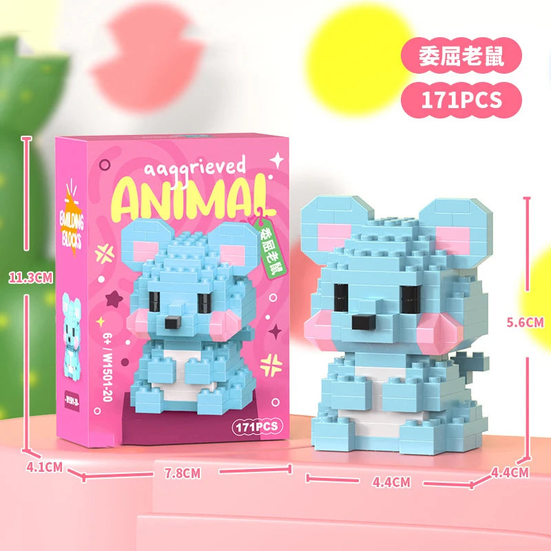 Animals Bricks Construction Set Micro Building Blocks Children Toy Adult Particle Building Block Mini Toys Decoration Home Gifts