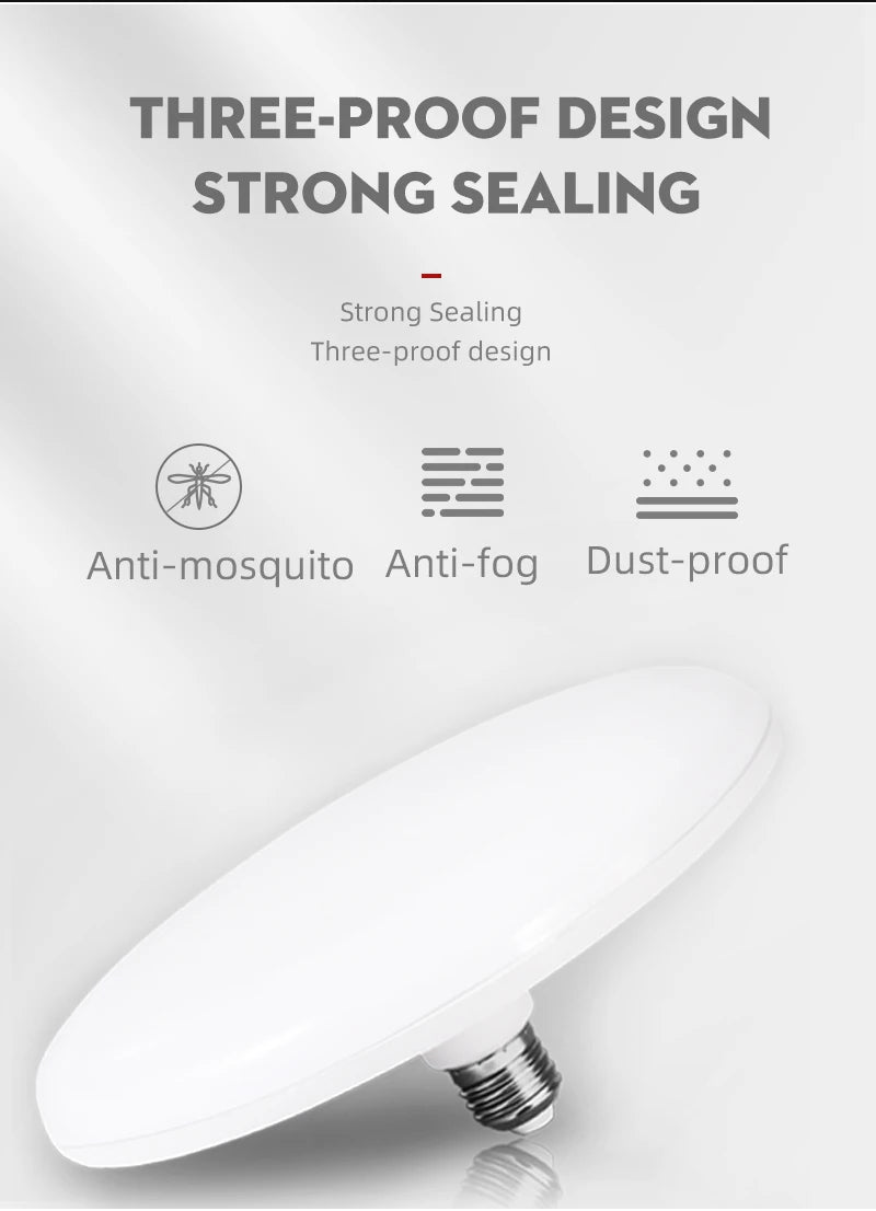 Flying Saucer Light E27 220v 15W LED Bulb Base Household Energy Saving Lamp Indoor Lighting Ceiling Lamp