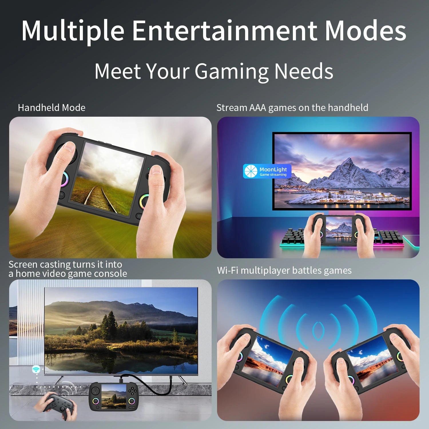 ANBERNIC RG Cubexx Retro Handheld Game Console 3.95" IPS 720*720 Screen Linux 64bit Support WiFi Bluetooth Streaming Video Games