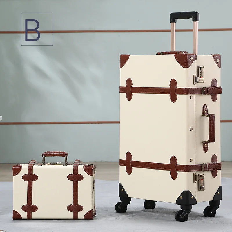 20/22/24''26 inch Luggage set woman Travel Suitcase Set Universal Retro password rolling luggage case middle size luggage