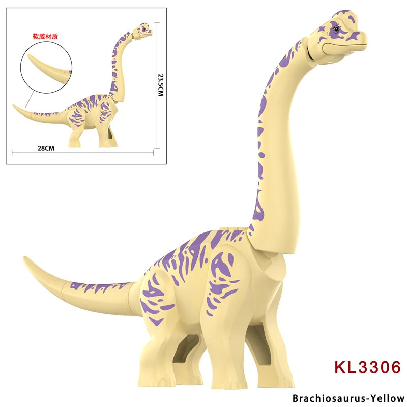 5 Colors Jurassic Brachiosaurus Discovery Building Blocks DIY Dinosaurs Bricks Set Educational Toys For Children Christmas Gifts