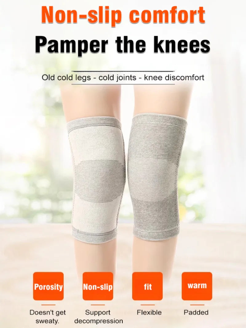 Bamboo charcoal knee pads Breathable knee pads Two-side elastic breathable warmth cold health care knee protection old cold legs