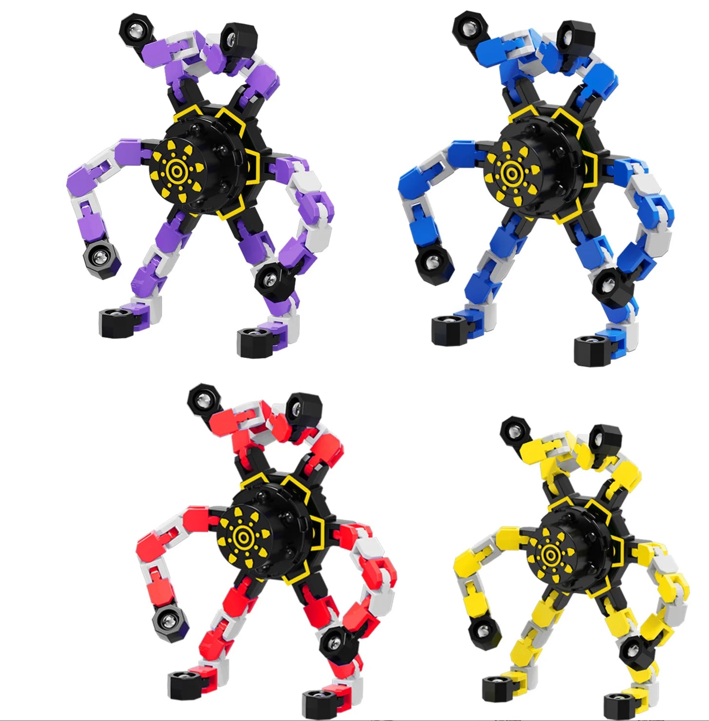 Transformable Fidget Spinner Stress Relief Sensory Toy Finger Gyro Creative Decompression Toy for Kids and Adults Gift