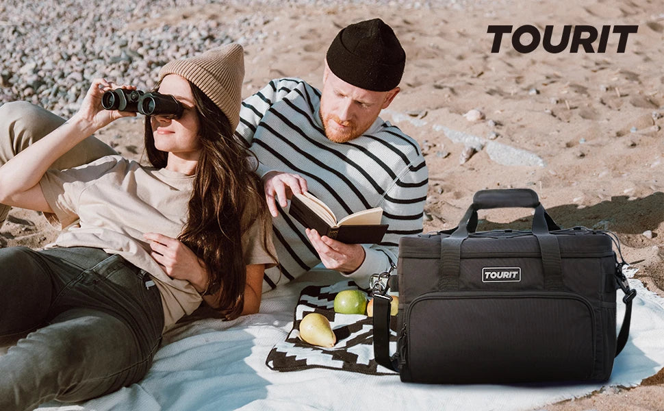 TOURIT Thermal Cooler for Drinks 14.6L 24L 32L Foldable Insulated Cooler Bag Leakproof Car Refrigerator Bag Food Delivery Bag