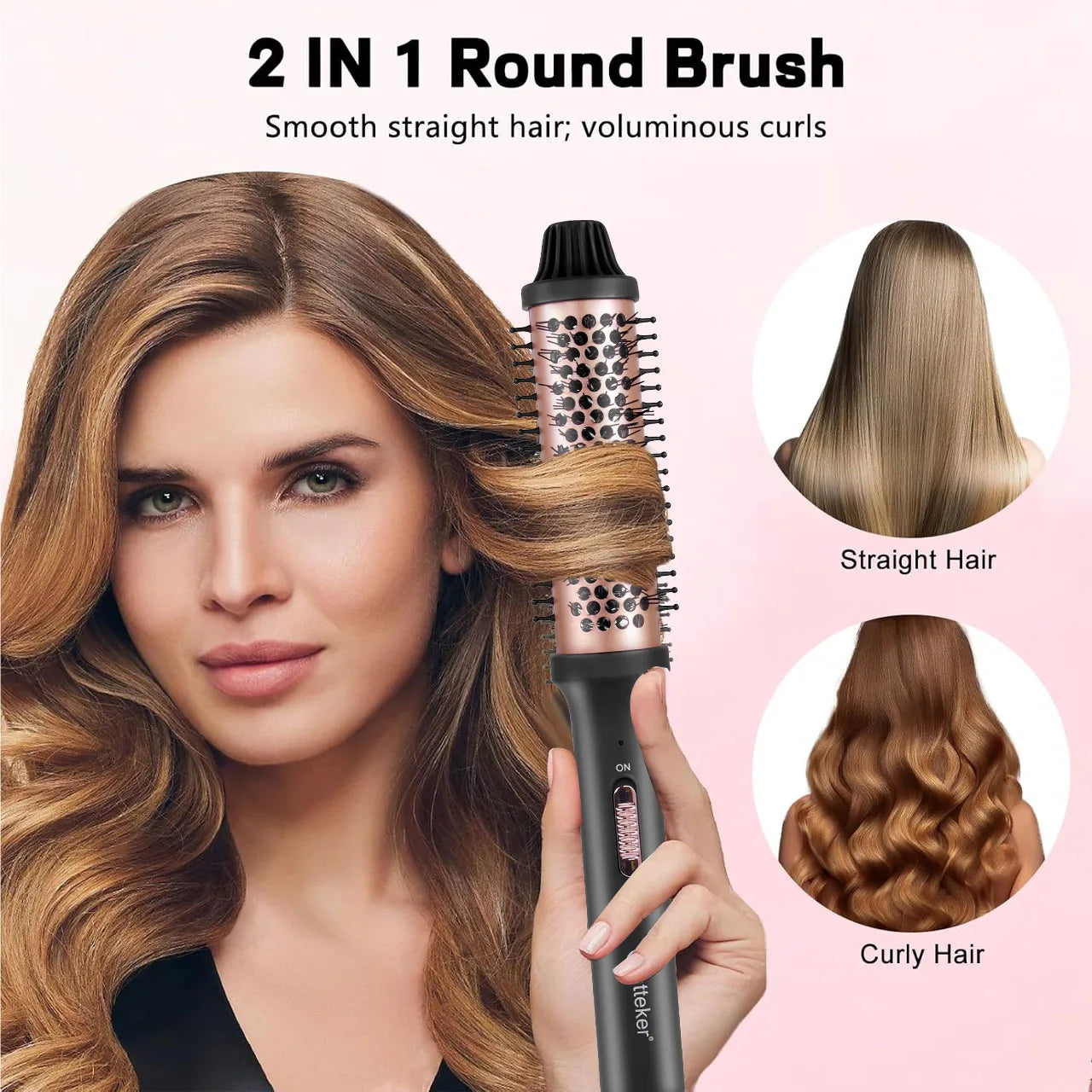 Hatteker Home Use Electric Curling Comb Long Short Hair Styling Brush Heat Resistant Hairdressing Tool Inner Buckle Curl