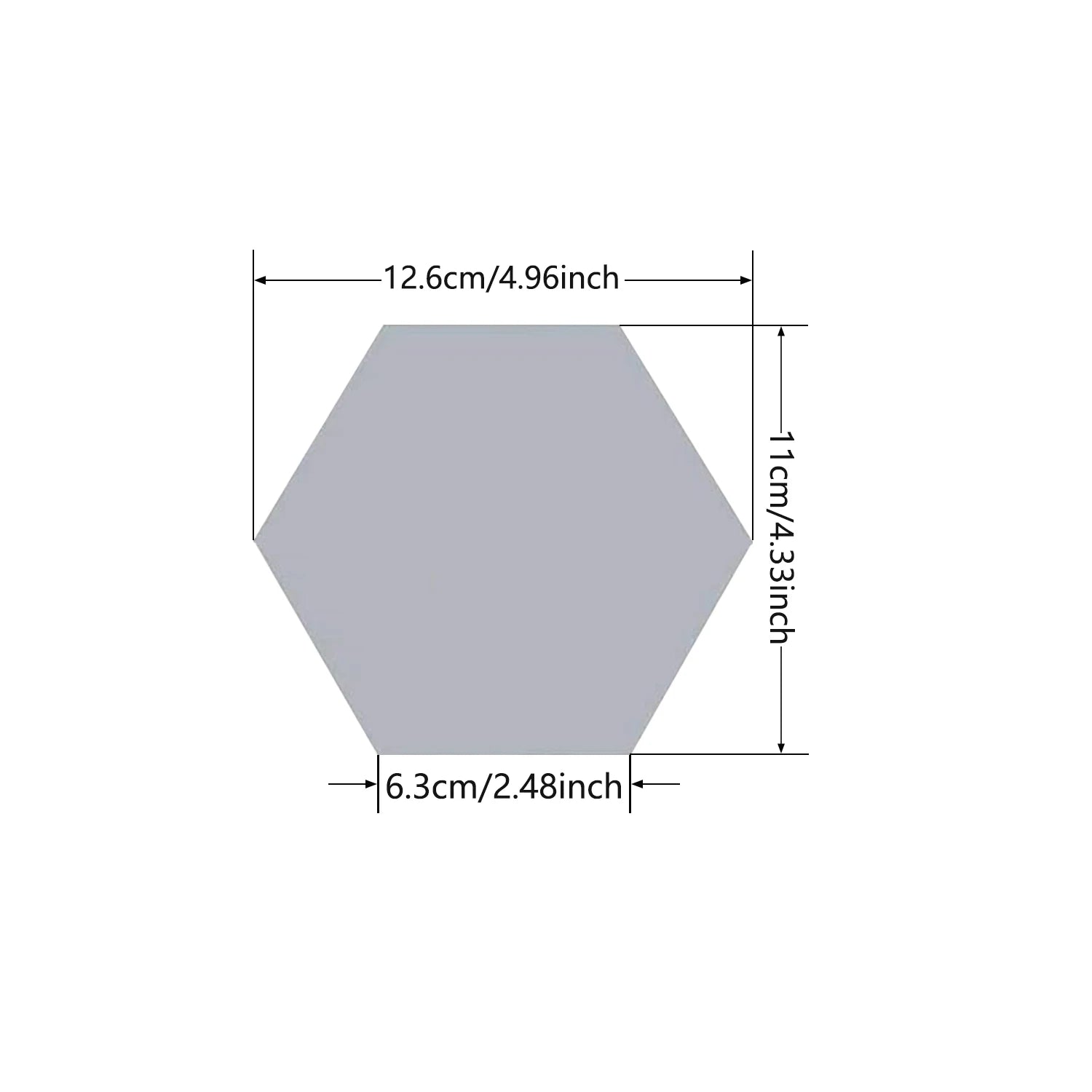 5-20PCS Geometric Solids Hexagonal Mirror Wall Stickers DIY With Built-in Adhesive and Removable Home Decoration 4.6cm-23cm