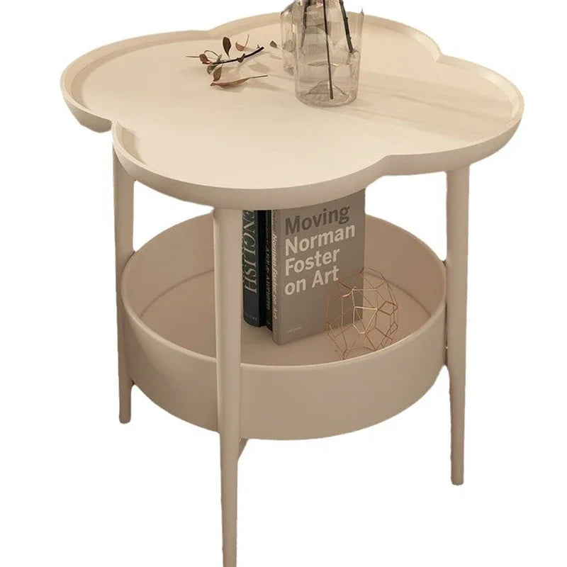 Bedside Table Cream Style Table Four Leaf Modern Minimalist Bedroom Sofa Side Cabinet Storage Table Small Coffee Table