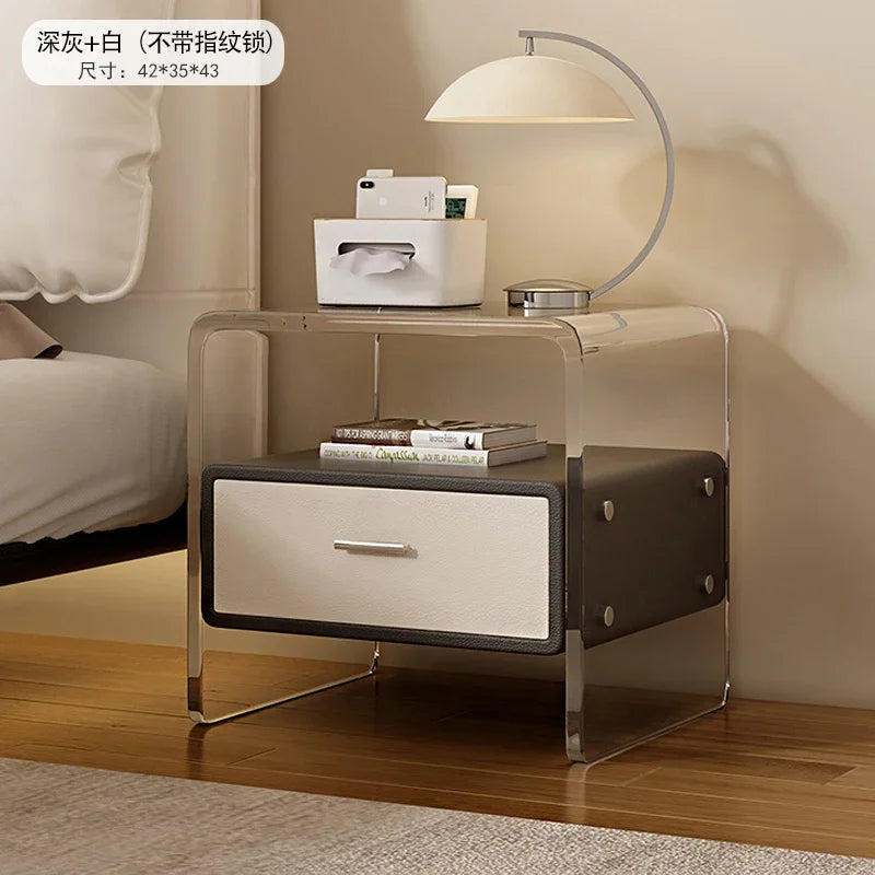 Acrylic Minimalist Nightstand Storage Trendy Drawer Simple Bedside Table Modern Simple Mesitaa De Noche Bedroom Furniture