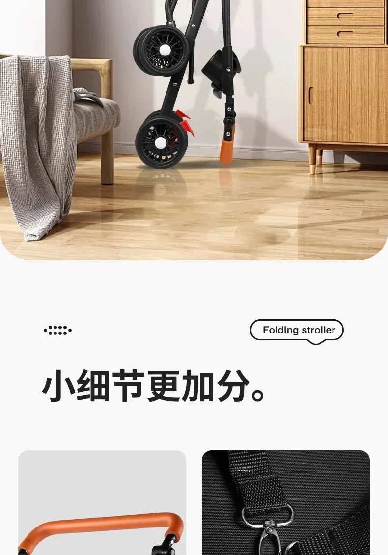 Pet Stroller Dog Cat Large and Small Dog Out Pet Cart Outdoor Travel Lightweight Foldable Cat Supplies