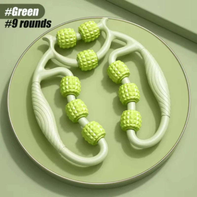 1Pcs 9-Wheel Muscle Roller for Cellulite Reduction And Muscle Soreness Relief - Fascia Massage Tool for Thigh Calf Arm