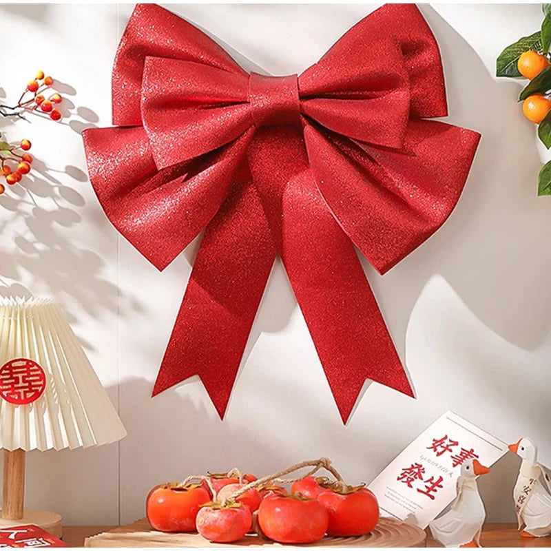 Big Giant Bow Christmas Decorations Xmas Tree DIY Material Birthday Party Wedding Display Front Door Home Decor Unfinished Kit