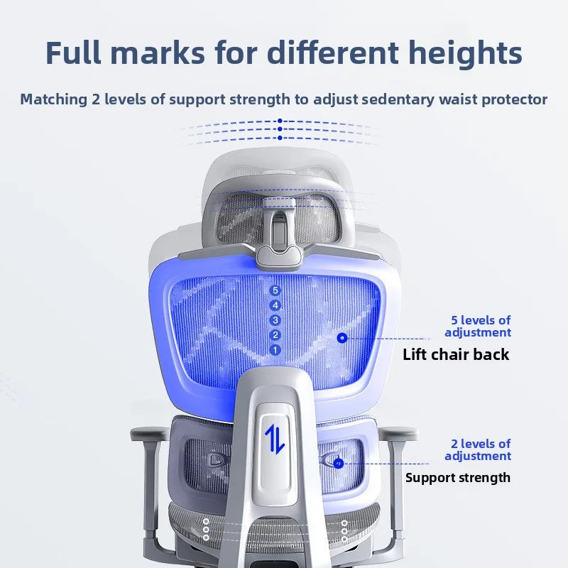 Ergonomic Computer Chair, Reclining Office Swivel Chair, Nylon Feet Four-Level Gas Rod