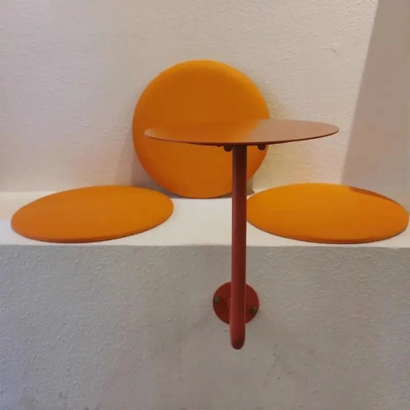 Wall-Mounted Small Round Table for Cafe Milk Tea Shop Corner Booth Space-Saving Bistro Counter Dessert Bar Wall Installation