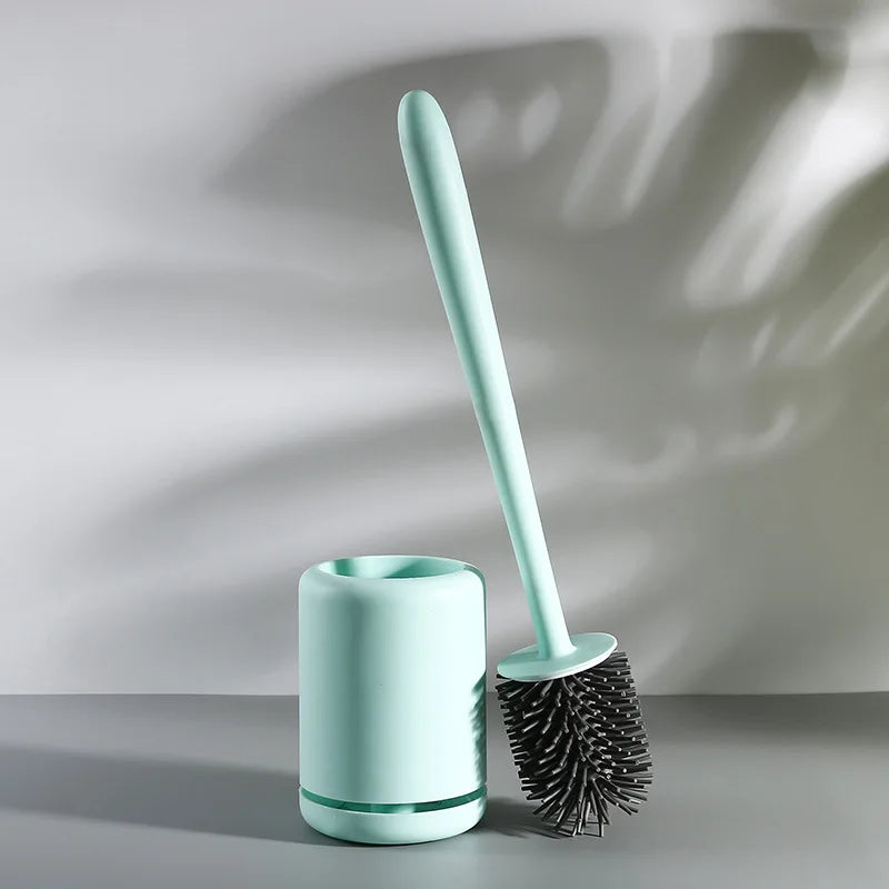 WIKHOSTAR Toilet Brush Silicone Toilet Quick Drying Cleaning Brush Wall Mount Gap Brush with Holder Tool Bathroom Accessories