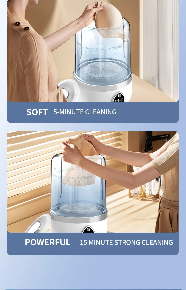 F1 portable mini washing machine with USB charging, silent and fully automatic washing machine, a must-have for dormitory travel