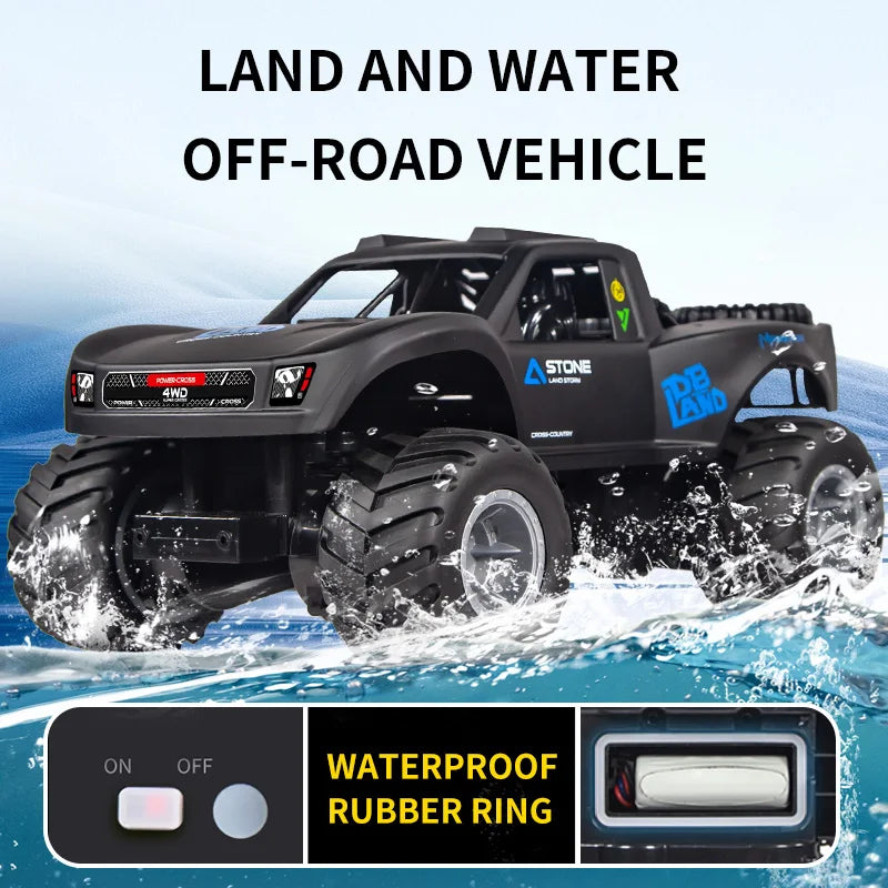 JJRC Q156 4WD 2.4G Amphibious Off-road Climbing RC Flip Stunt Car Racing All-terrain Waterproof Children's RC Toys Gifts