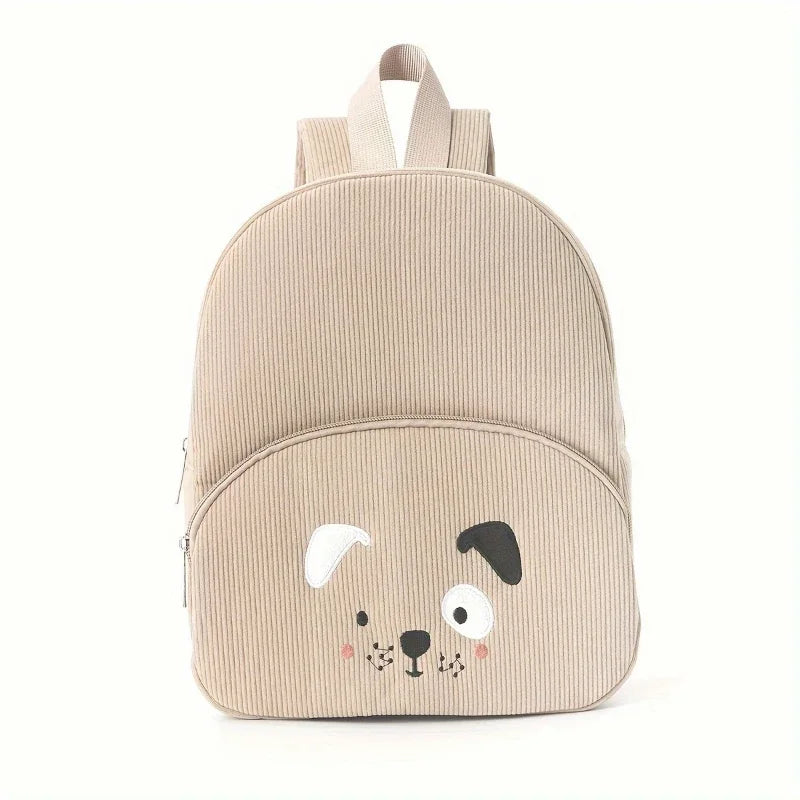 Personalized corduroy Backpack custom name embridery kindergarten schoolbags for children girls boys solid baby cute bags bear