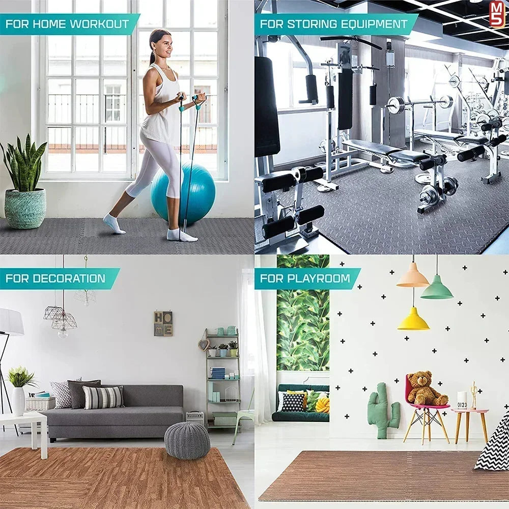 Massage Cushion EVA Foam Puzzle Exercise Mat for Home Gym, Interlocking Gym Floor Mats with Non-Slip Surface Acupressure Mat