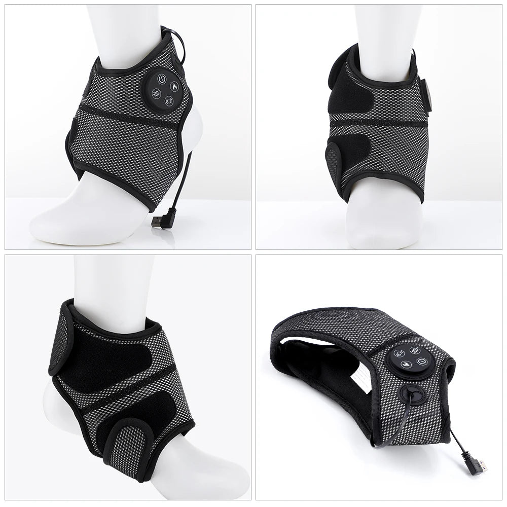 Electric Ankle Foot Massager Vibration Hot Compress Smart Air Pressure Multifunctional Brace Support Relaxation Treatments