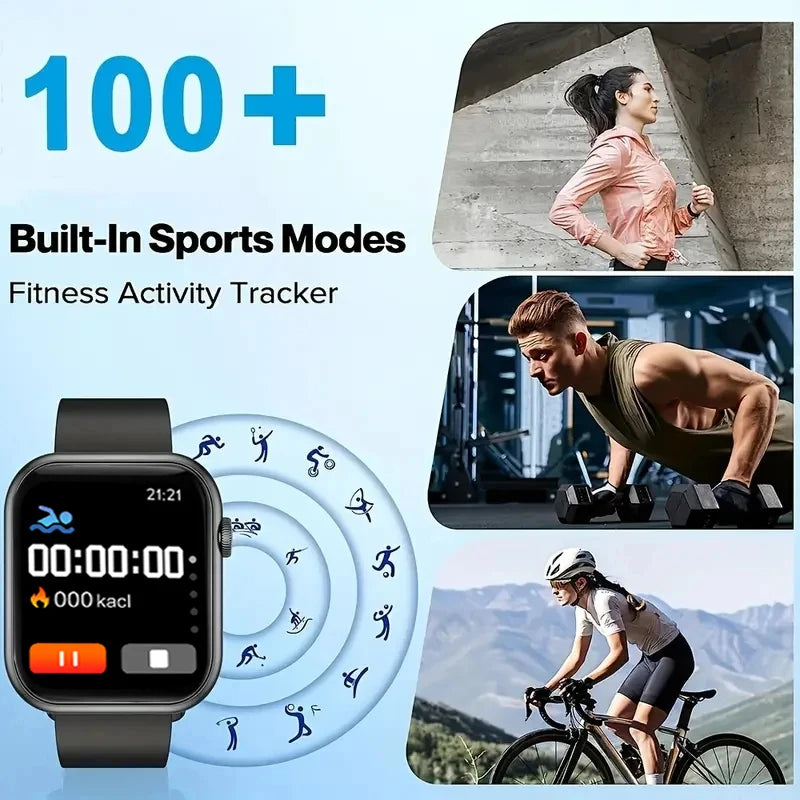 LAXASFIT 2025 New Smartwatch For Men Android IOS 1.73" Screen Bluetooth Call Blood Oxygen Pressure Monitoring Smart Watch Women