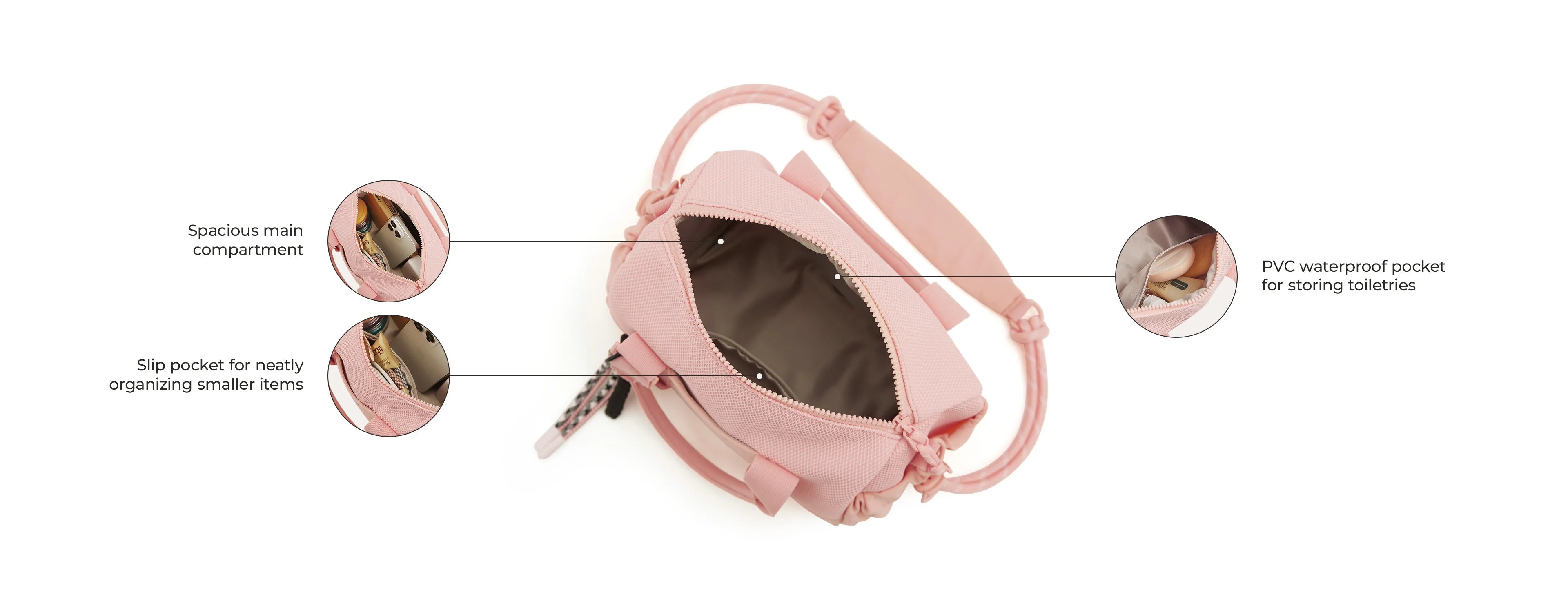 BAGSMART Boston Bag for Women Mini Duffel Shoulder Crossbody Bag Waterproof with Wet Pocket Gym Travel Daily Beach Weekender