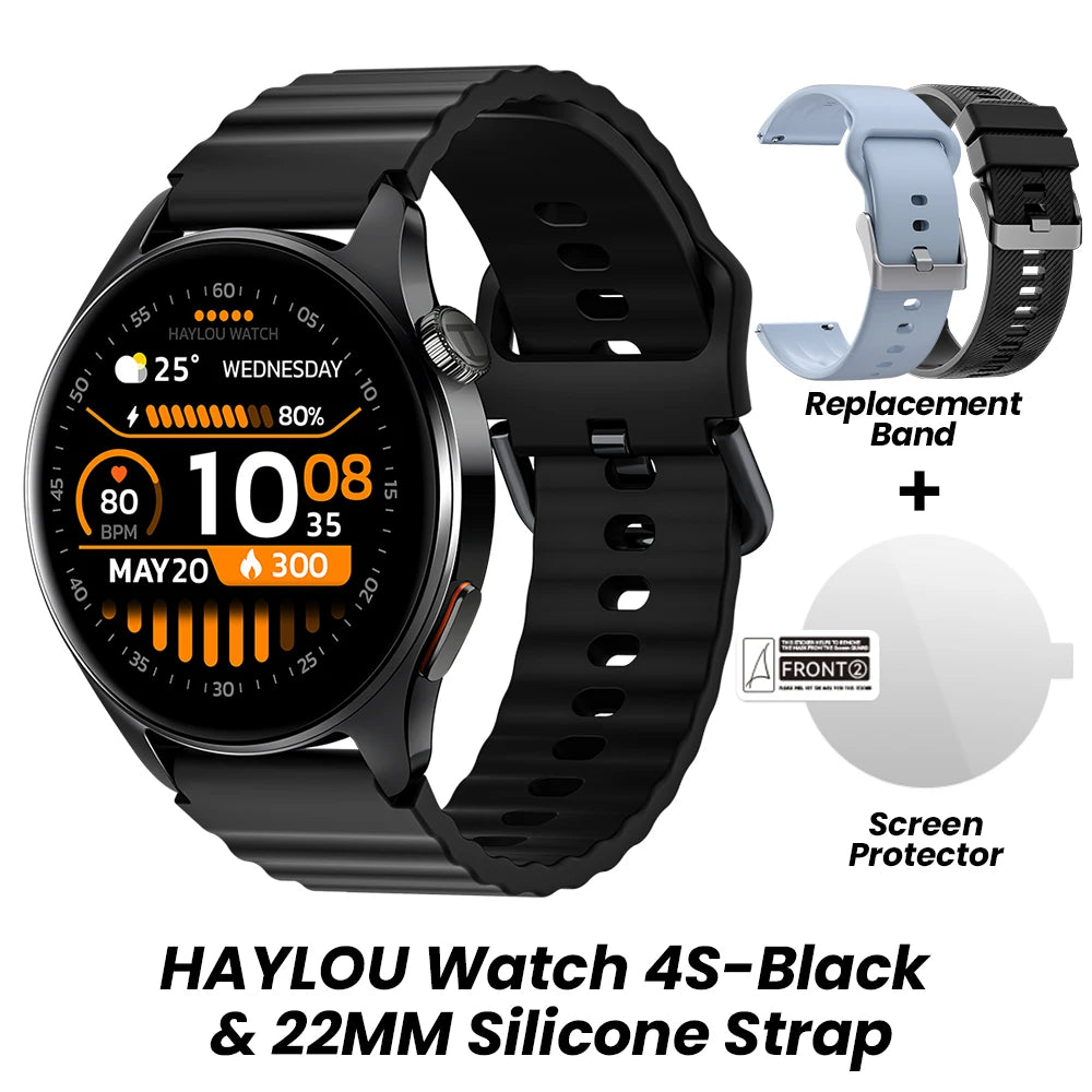 HAYLOU Watch 4S GPS Smartwatch 1.43” HD AMOLED Display 5 Satellite GPS Positioning 120+ Workout Modes Sport Fitness Smart Watch