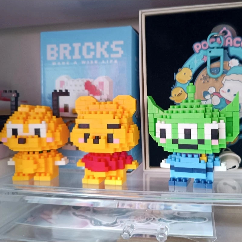 Disney 108 style Stitch LinaBell StellaLou Building Blocks Princess Cartoon Figrues Bricks Children's Assembly Toys Model Gift