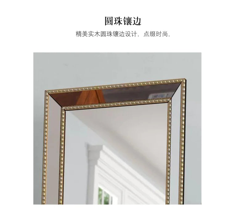 Full Length French Style Mirror Decoration Wall Living Room Aesthetic Mirror Luxury Vintage Floor Standing Espelho Accessories