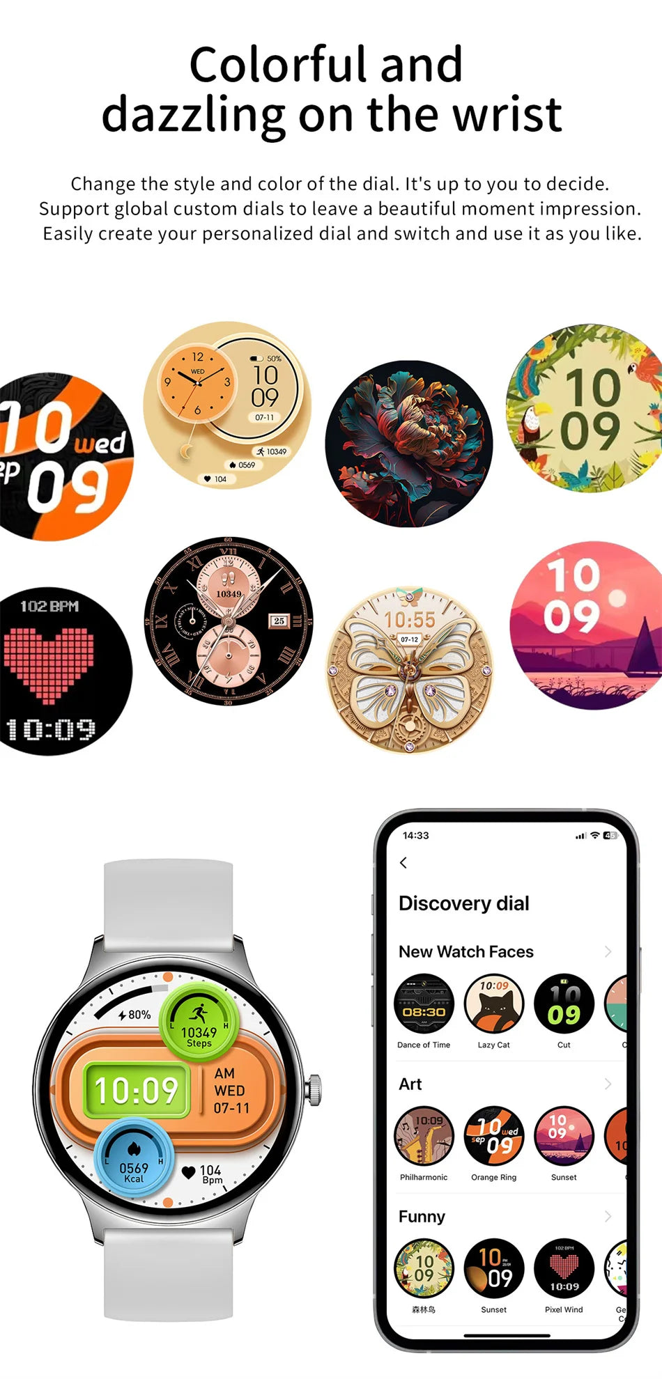 For Huawei Xiaomi New Ultra Thin Smart Watch Women Screen Always Display Time Sports Bracelet Bluetooth Call Fashion Smartwatch