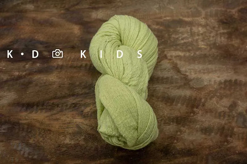 Green Theme Newborn Baby Photography Props Cute Bow Headflower Baby Posing Elastic Wrapping Cloth Background Blanket Accessories