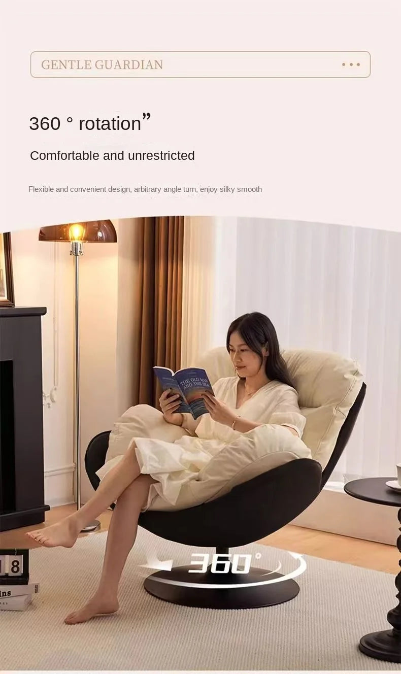 Nordic Single Rotating Sofa Chair Modern Simple Home Living Room Balcony Bedroom Eggshell Chair Light Luxury Lazy Rocking Chair