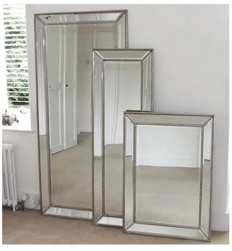 Full Length French Style Mirror Decoration Wall Living Room Aesthetic Mirror Luxury Vintage Floor Standing Espelho Accessories