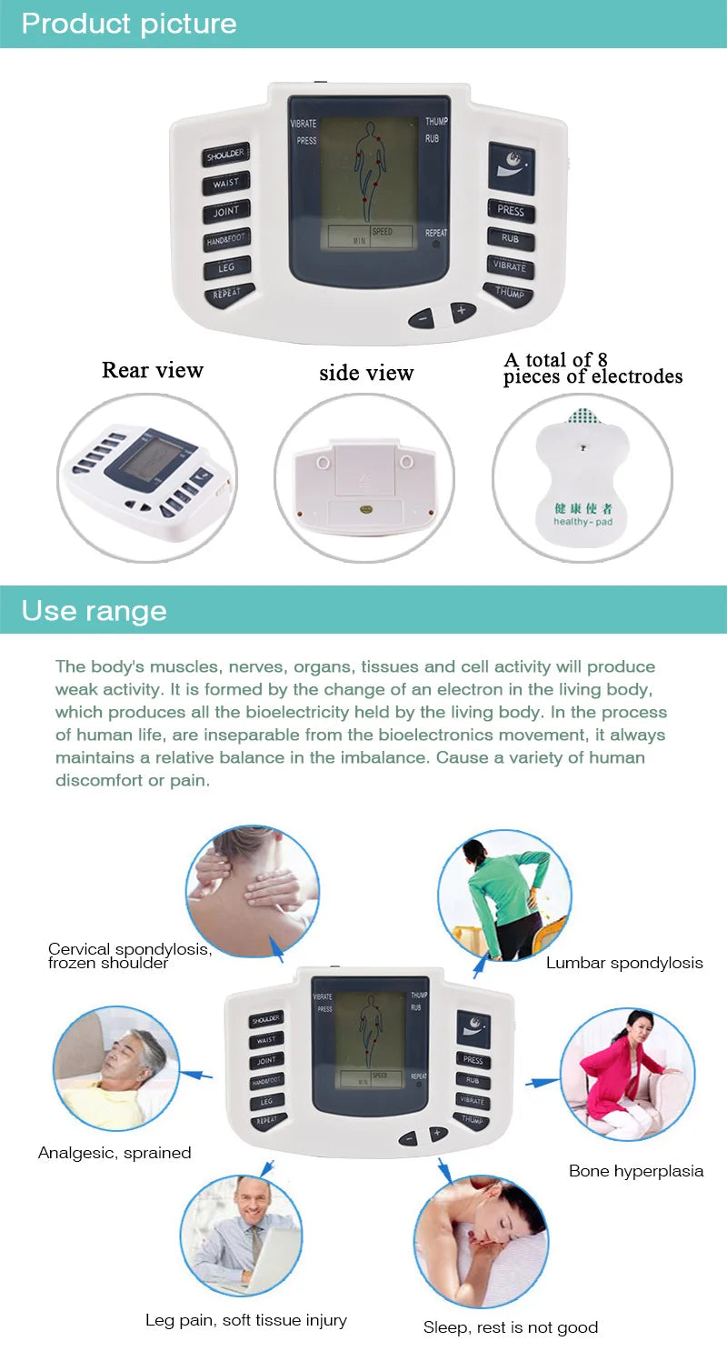 Electrical EMS Tens Massage 10 Level 16 Pads Pulse Acupuncture Muscle Stimulator Physiotherapy Machine Body Relax Health Care