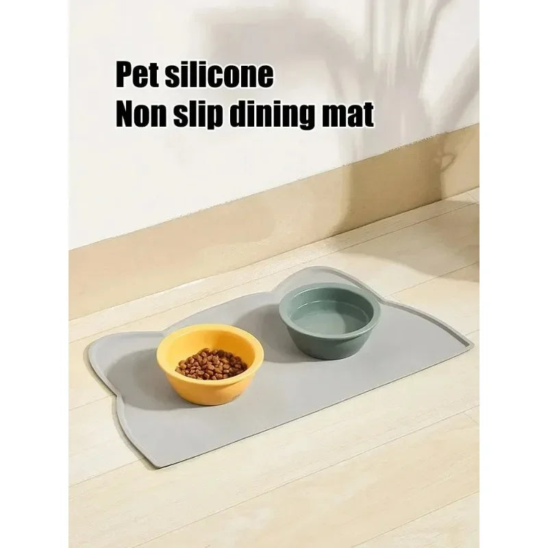 Silicone Pet Feeding Dog Cat Bowl Food Mat Non-Stick Waterproof Pet Food Feeding Pad Puppy Feeder Tray Water Cushion Placemat