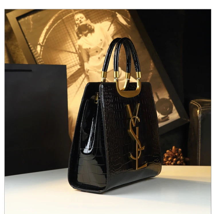 High-grade light luxury handbag 2024 new autumn and winter fashion Tote bag women's crocodile print single shoulder crossbodybag