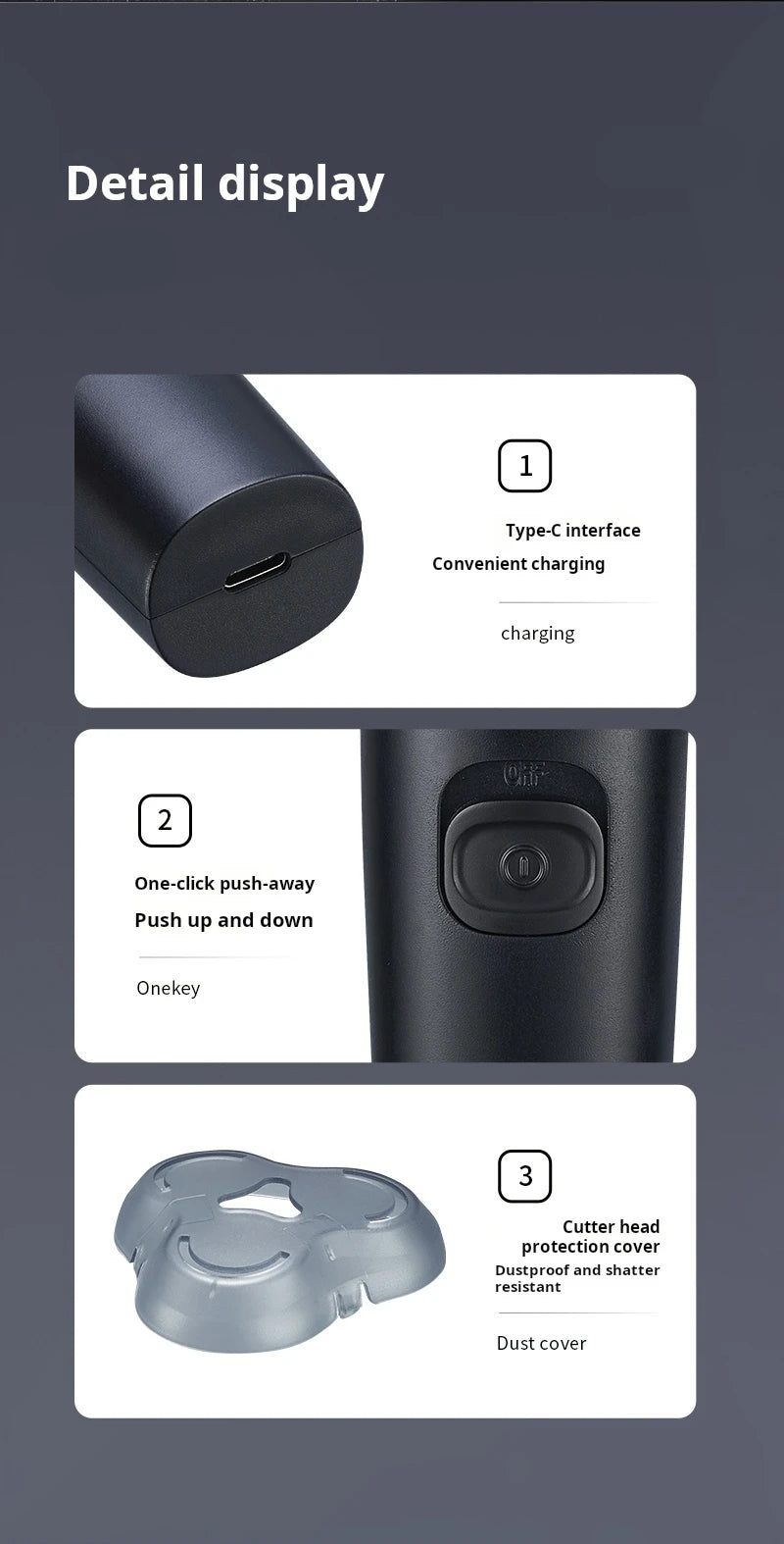 ZOZEN Electric Shaver Electric Razor Body Hair Clipper Cutting Shaving Machine for Men Women Beard Trimmer Washable Rechargeable